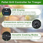 Digital Thermostat Kit Compatible with Traeger Pro 34 20 22 Series Wood Pellet Smoker Grills,Thermometer Control Panel Replacement Parts with Dual Meat Probe BAC365