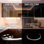Pandery LED Strip Lights 32.8FT,Dimmable cob led Strip with Adapter and Remote,Superbright 24V led Tape,CRI90+,2700K Warm White led Strips,Indoor Perfect for Cabinet,Room,Kitchen,TV,Mirror
