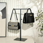 Purse Display Stand Jewelry Towers - 2 Pack Purse Stand Handbag Bag Display Black Tabletop Stainless Steel Hook Hanging Jewelry Stands for Necklaces Organizer Adjustable Height Home Store Boutique