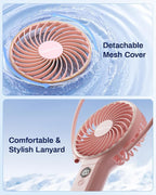 SWEETFULL Handheld Portable Fan, 5000mAh Rechargeable Battery, 6 Speed Wind, LED Digital Display, Foldable Electric Personal Mini Travel Fan with Backup Power, Summer Essentials Gifts for Women Girl