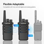 Retevis MateTalk P4 Digital Walkie Talkies with Earpice, Dual Mode, Secure Call, Long Range Waterproof 2 Way Radio for Adults, Rechargeable, Type-C, VOX, DMR Radio for Hotel School Church(2 Pack)