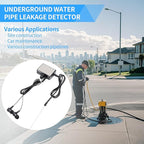 Water Leakage Detector, Underground Water Pipe Leak Detector Monitor with Intelligent High Sensitivity for Site Construction, Car Maintenance and Pipeline Locator