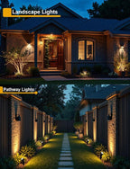Motrackcao 20 Pack 12W Dimmable LED Landscape Lights, IP67 Waterproof Landscape Lighting with Remote 2700K-6500K Color Adjustable, 12V-24V Low Voltage Outdoor Spotlights for Garden Pathway Yard Patio