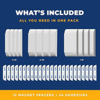 Adhesive Replacement Tape & Sensor Risers Bundle for Ring | Includes 24 Magnet Adhesives and 12 Ring Contact Sensor Spacers - Complete Home Sensor Installation Solution [Device/Magnet NOT Included]