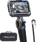 Teslong Two-Way Articulating Borescope, 5.5mm Slim Probe, 5.0'' Industrial Endoscope with Light, 5FT Flexible Snake Scope for Automotive, HVAC & Mechanics
