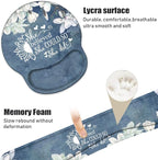 Keyboard Wrist Rest and Mouse Pad Wrist Support Set with Coasters, Inspirational Quote She Believed She Could So She Did Wrist Support Mouse Pad with Non-Slip PU Base for Computer Laptop Home Office