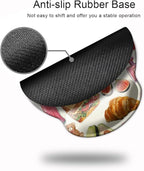 Ergonomic Mouse Pad with Wrist Support,Mouse Pad with Wrist Rest,Relieve Wrist Pain Mousepad Non-Slip Rubber Base,Mouse Pads for Desk,Computers,Laptop,Office,Home,Accessories Pink Stickers