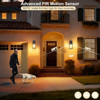 LTBLIGHT 2-Pack Motion Sensor Porch Lights Outdoor, Farmhouse Brown Dusk to Dawn Exterior Lighting Fixtures with 3 Modes, Waterproof Wall Lanterns for House, Backyard, Entryway, Garage