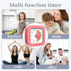Visual Timer for Kids Adults, 60-Minute Countdown Timer for Classroom, Kitchen,Office, Pomodoro Timer Time Management Tools for Toddler ADHD(Pink)