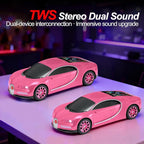 WSTER Luxury Sports Car Model Bluetooth Speaker with HD Sound, TWS Stereo Pairing, Display Screen, Built-in Microphone, Unique Bluetooth Car Speaker for Home, Party, Outdoor & Beach (Pink)