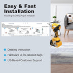 USX STAR UL Listed Full Motion TV Wall Mount Bracket for Most 32-70 inch TVs, Swivel Extend Tilting TV Mount, Max VESA 400x400mm, Holds up to 110 lbs & 16" Wood Studs with Hole Drilling Template
