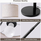 Fansdrick Floor Lamps for Living Room, 4000LM Super Bright Arc Floor Lamp with Remote Control, 5 Light Tall Floor Lamps with Stepless Dimmable, 80" Mid Century Tree Floor Lamp for Bedroom, Office