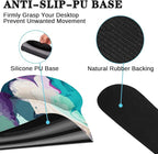 Britimes Teal and Purple Liquid Marbling Keyboard Mouse Pad Set 4in1 Large Mousepad+Keyboard Wrist Rest+Mouse Wrist Rest+Coaster Set with Ergonomic Design for Home Office Computer 35.4x15.7 inches