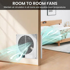 Qnemaei 8" Through Wall Fan 305 CFM, Room to Room Air Transfer Fan, Reversible Airflow Design, Programmable Timer, Quietly Circulating Air for Home, Office, Closet, Laundry Room & More