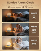 Zelaclock Sunrise Alarm Clock, White Noise Sound Machine, Sunlight Alarm Clocks for Bedrooms, 9 Natural Wake Up RGB Night Light, 30 Soothing Sounds for Heavy Sleepers, Baby, Kids, Adults
