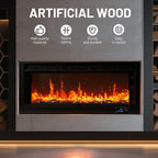 Electric Fireplace Wall Fireplace Recessed 3 Log Flame Colors Electric Fireplace Synthetic Resin Decoration Transparent Logs Flame for 68 inch Indoor Electric Fireplaces 7Pieces
