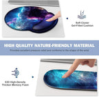 Gaming Mouse Pad, Large Desk Mat, Cute Desk Pad Protector, 4in1 XXL Mousepad + Keyboard Wrist Rest+Mouse Wrist Rest+Coaster Set with Ergonomic Desk Pad for Home Office Table Computer, Galaxy Space