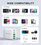 USB C Wall Charger Block, 2Pack 60W 5-Port C Charger Fast Charging Block PD Power Adapter +QC 3.0 Multiport Type C Box Brick Cube USB A Wall Plug for iPhone 15/16/17 Pro Max Plus, iPad,Samsung Galaxy