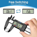 Digital Caliper Calipers Measuring Tool, 0-6inches Electronic Caliper with Premium Large LCD Screen, Inch and Millimeter Convert, Auto-Off Feature, High Precision and Clear Display, HnoaTovy