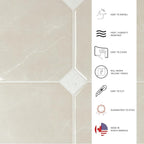 SMART TILES Peel and Stick Backsplash - 5 Sheets of 7,75" x 7,75" Betera Beige - 3D Adhesive Peel and Stick Tile Backsplash for Kitchen, Bathroom, Wall Tile