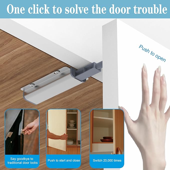 Magnetic Push Latches Cabinet 5 Pack Push to Open Door Latch Heavy Duty Touch Latch Hardware for Push to Open Magnetic Touch Latch for Closet Kitchen Doors Cabinets Drawers Wardrobes