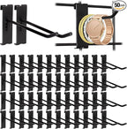 Alffun 50 Pack Gridwall Hooks, 6 Inch Metal Display Hanging Hooks, Heavy Duty Grid Wall Panels Accessories for Retail, Craft Shows, Garage Storage, and Home Organization, Black