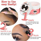 8.8oz Edge Control Wax for Women Strong Hold Non-greasy Edge Control Smoother Edge Wax Styling Gel Edge Control for Black Hair No Flaking, White Residue, Shine and Smooth (Sweet Peach)