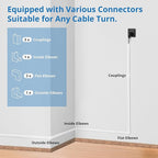 One-Cord Hider Kit, 126in (8 x L15.7in) Cable Covers for Wires on Wall, Mini Wire Hider for Wall Mounted TV, Beige Cable Raceway, Paintable Cord Cover Cable Management for Home Office, W0.6in x H0.4in