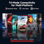AceGamer Pluto 2.4G Wireless Bluetooth Controller for PC/Switch/Switch 2/iOS/Android/Steam,TMR Joysticks,Hall Effect Triggers,4-Motors Vibration,1000Hz Polling Rate,Force-balanced Lever Bumpers,Pragrammable Back Buttons