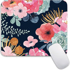 Armanza Square Mouse Pad Pink Flower, Personalized Premium-Textured Custom Mouse Mat Design, Washable Mousepad Cloth, Non-Slip Rubber Base Computer Mouse Pads for Wireless Mouse