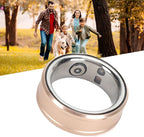 FOSA Smart Health Ring, NFC Sleep Monitor with Temperature Tracking, Step Counter, IP68 for Video Scrolling, Book Page Flipping (Gold)