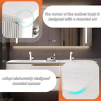 Bathroom Vanity with Double Sink - Smart Defogging Mirror & LED Lights on Both Sides, Floating Bath Sink Cabinet | 2 Drawers, Wave Shaped Panel (Khaki, 76IN)