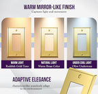ENERLITES Decorator Switch or Outlet Metal Wall Plate, Stainless Steel Outlet Cover, Corrosion Resistant, Size 1-Gang 4.50" x 2.76", Stainless Steel 201, 7731-PB, Polished Brass, Gold