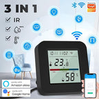 Sanofuturion WiFi Smart IR Remote Control, 3-in-1 Smart AC Controller with Temperature Humidity Sensor n Display, Intelligent Control of T&H for Home Greenhouse Pet Garage, Compatible with Alexa (C1)
