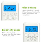 HBN Watt Meter Plug with Backlight, Plug-in Socket Power Meter Electricity Usage Monitor Consumption Home Electrical Energy Monitor, Voltage Amps Wattage Electricity Usage Tester, 9 Display Modes