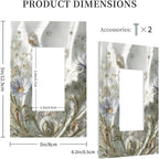 Bvtewkhz Boho Floral Wild Flower 1 Gang Single Rocker Decorative Light Switch Covers Electrical Faceplate Switch Plates for Bathroom Kitchen Home