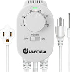 Plug in Thermostat for Heater, Thermostat Plug Outlet with 4.9FT Power Cord, Heating and Cooling Thermostats Outlet with Temperature Probe for Space Heater, Greenhouse Fan(White,1 Pcs)