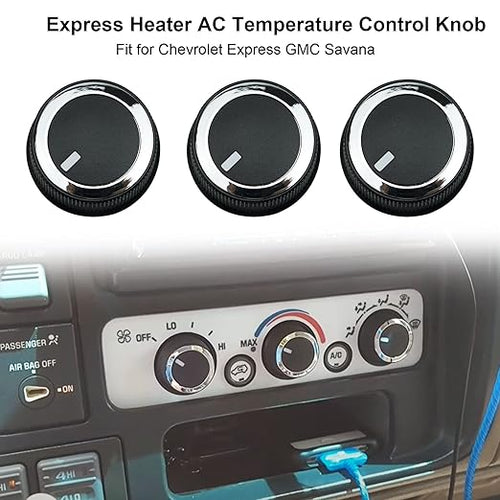 84141127 AC Temperature Control Knob Fit for Chevrolet Express 2008-2021, Fit for GMC Savana 2008-2017, 84793085 3pcs