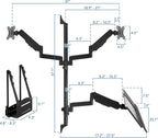 Mount-It! Wall Mount Workstation with Dual Monitor Mount, Keyboard Tray and CPU Holder, Height Adjustable Full Motion Arms, Fits Two 32 Inch Computer Screens