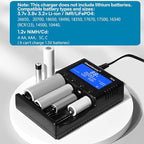 Gleedideneny 18650 Battery Charger,Universal Charger LCD Display for Rechargeable 3.7V 3.8V 3.2V 26650 20700 18650 18350 17670 17500 16340(RCR123) 14500 1.2V AA AAA SC C Size Batteries