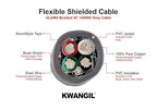 KWANGIL 4C 14AWG AMESB Shielded Cable Wire (UL2464) - Flexible Str TC, PVC Ins, OS+Drain+TC BRD, PVC JKT for CNC Machine, Stepper Motor, VFD Spindle (Gray 50FT)