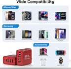 2Pack USB C Fast Charger Block, Total 60W 5-Port USB C Wall Charger 30W Type C Charging Block, 2USB C+3USB A PD 3.0 Multiport Charging Cube for iPhone 17 16 15 14 Pro Max, G-alaxy S25 S24 Ultra, i Pad