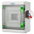 Mollom 6 Way HA Series Power Distribution Box with Bus Bars and Din Rail for Miniature Circuit Breaker MCB,Waterproof IP66,Solar Power Distribution Panel for Indoor and Outdoor Use