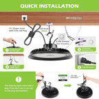 UFO Led High Bay Light 150W 2250lm 5000K 1-10V Dimmable High Bay Led Shop Lights ETL Listed US Hook 5' Cable Led High Bay Lights Alternative to 650W MH/HPS for Shop Warehouse Gym Factory