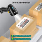Anyeast Barcode Scanner with Stand: USB Wired Inventory 2D 1D QR Code Scanner,Compatible with Computer POS MAC with Automatic Scanning, Handheld Barcode Reader for Library Supermarket（Yellow）