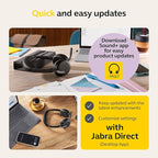 Jabra Evolve2 65 Flex Wireless Stereo Headset - Bluetooth, Noise-Cancelling ClearVoice Technology & Hybrid ANC - Works with All Leading UC Platforms Such As Zoom & Google Meet - Black