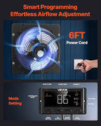VEVOR 12 inch Shutter Exhaust Fan, Wall Mounted Attic Vent Fan with Smart Programming Variable Speed Temperature Control, 1500 CFM,EC Motor,Timer, for Shed,Garage,Greenhouse Ventilation Cooling,Black