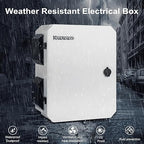 Outdoor Electrical Box, Cold-Rolled Steel Plate, Aluminum Alloy Back Beam, One-Piece Ventilation Design, IP65 Waterproof, Wall/Pole Mounted (17.7" x 13.8" x 7.9")