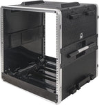 Sound Town Lightweight 12U PA DJ Rack/Road Case with 11U Rack Space, ABS Construction, 19" Depth, Retractable Handle, Wheels and Heavy-Duty Latches (STRC-A12UT)