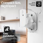 TNP Universal Satellite Speaker Wall Mount Bracket Ceiling Mount Clamp with Adjustable Swivel and Tilt Angle Rotation for Home Theater Surround Sound System Satellite Speakers - 6 Pack, White